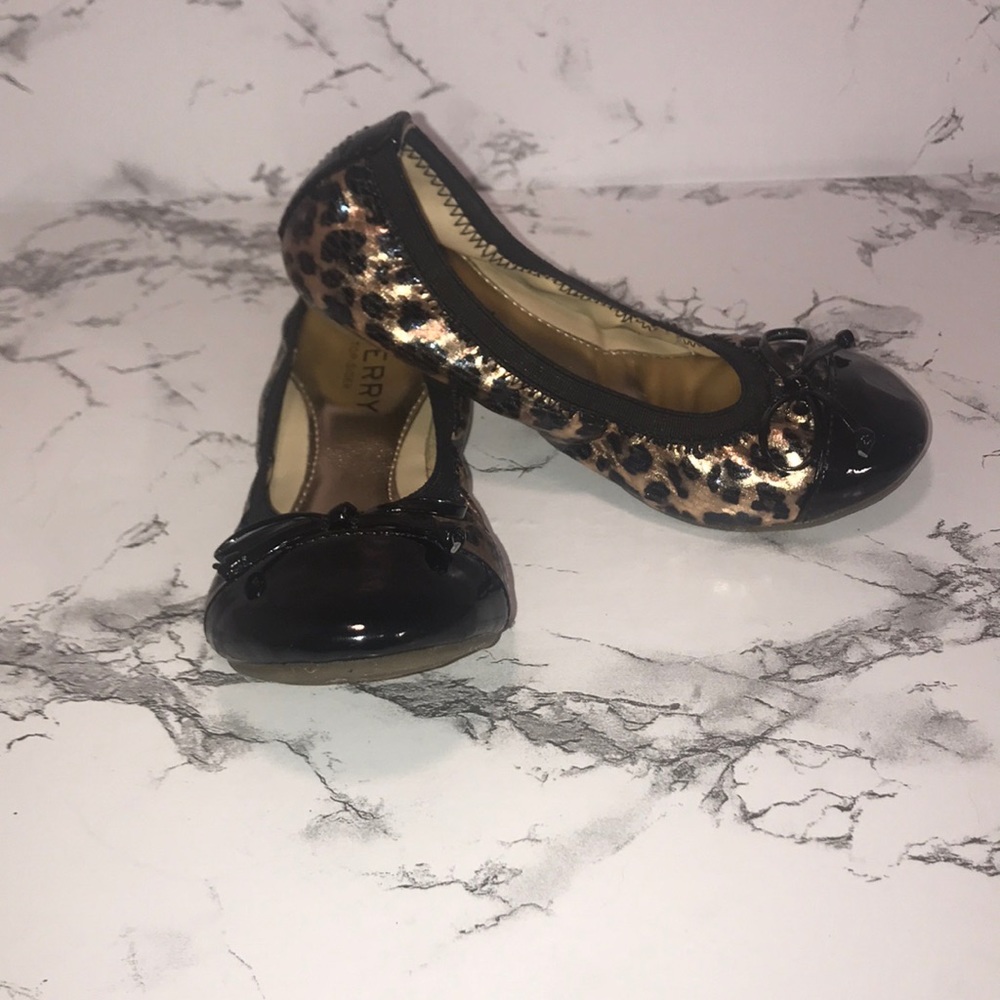 Sperry Elise top sider ballet flat leopard print
